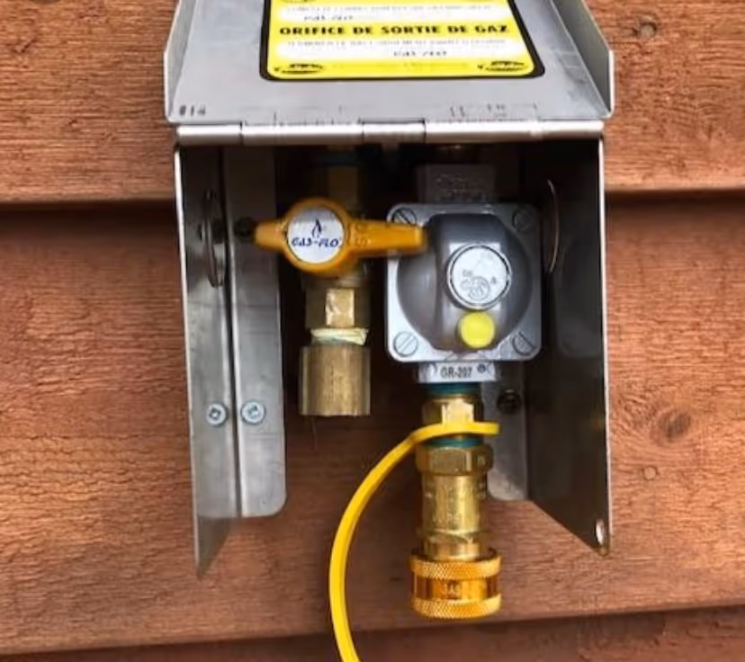Exterior plumbing and gas monitoring systems.